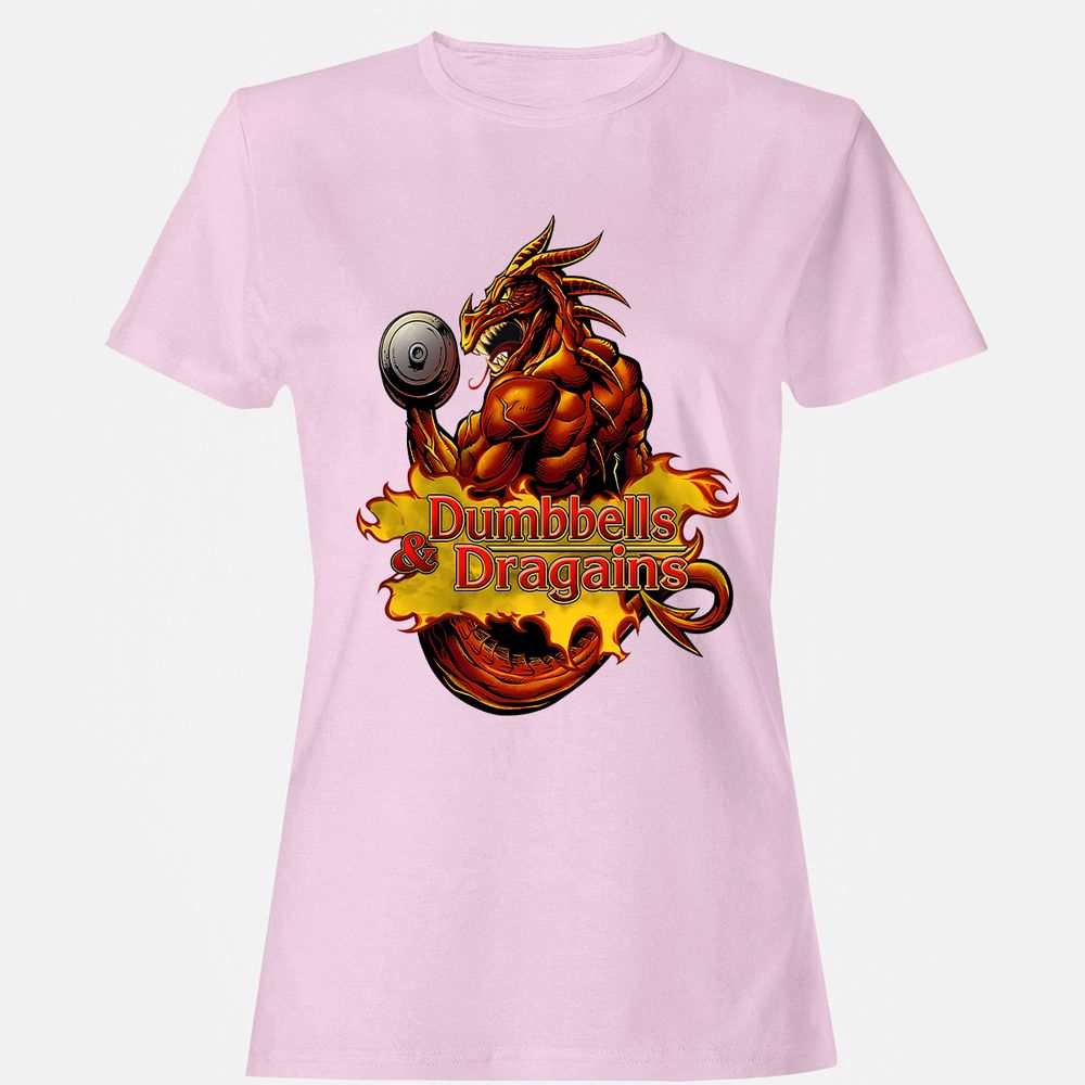 Dumbbells & Dragains Women's T-Shirt - Light Pink - 9