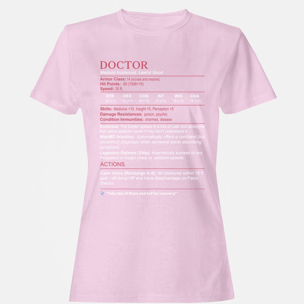 Doctor Stats Women's T-Shirt - Light Pink - 9