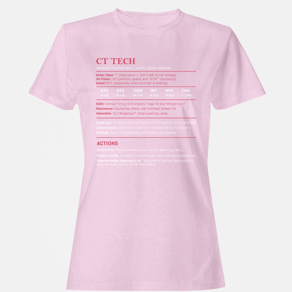 CT Tech Stats Women's T-Shirt - Light Pink - 9