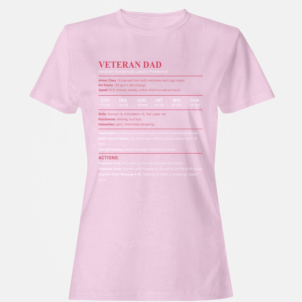Veteran Dad Women's T-Shirt - Light Pink - 9