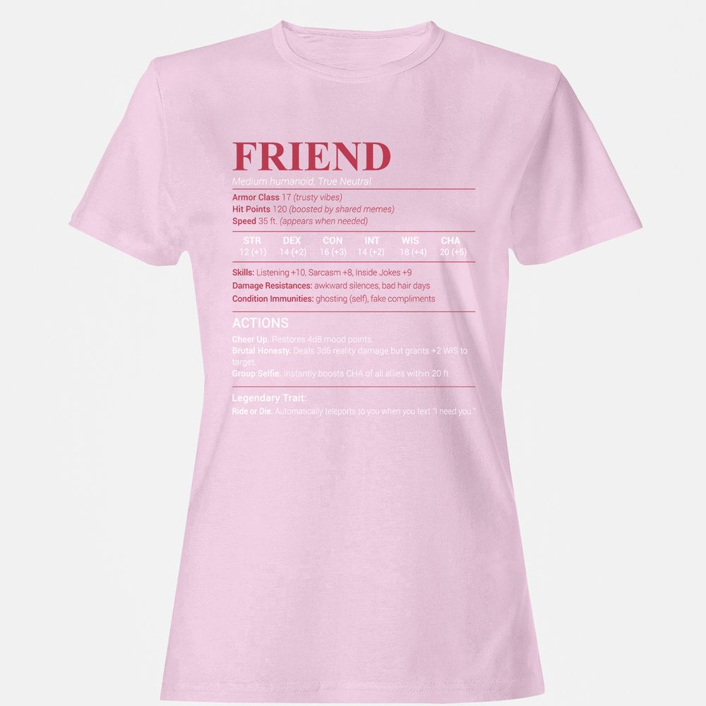 Friend Stats Women's T-Shirt - Light Pink - 9