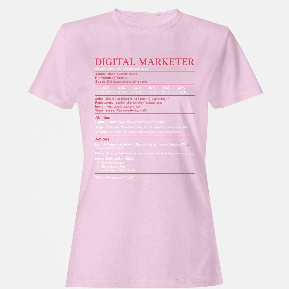 Digital Marketer Stats Women's T-Shirt - Light Pink - 9