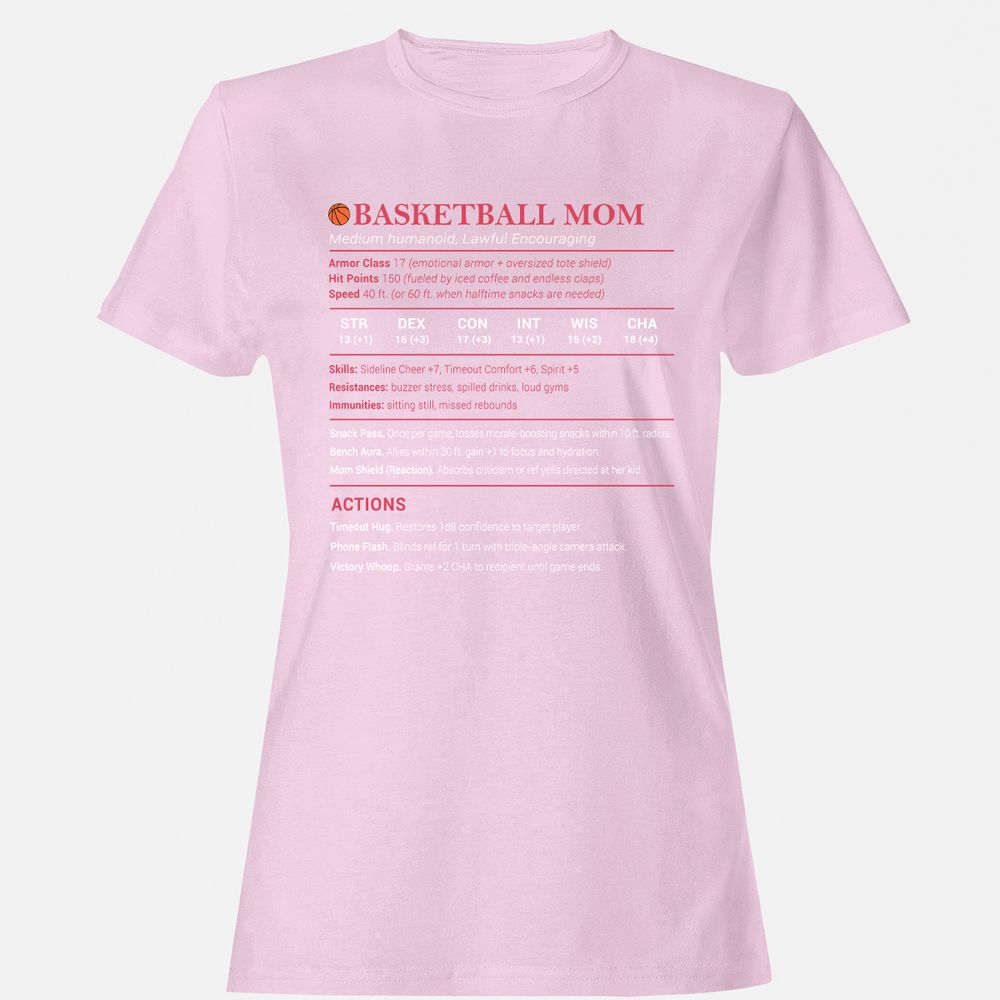 Basketball Mom Women's T-Shirt - Light Pink - 9