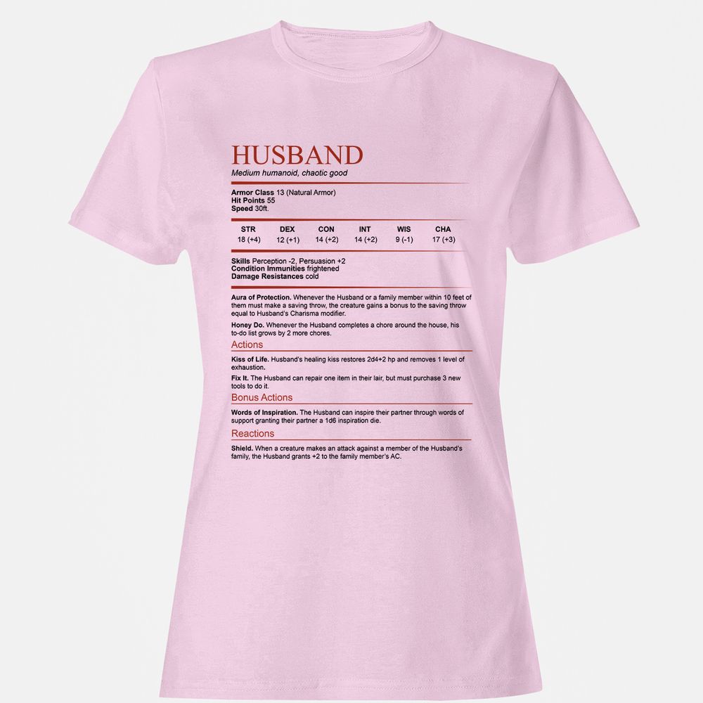 Husband White Women's T-Shirt - Light Pink - 9