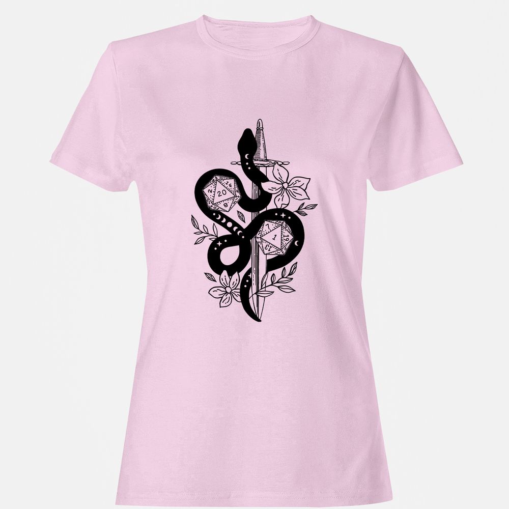 D20 Snake and Sword Women's T-Shirt - Light Pink - 9