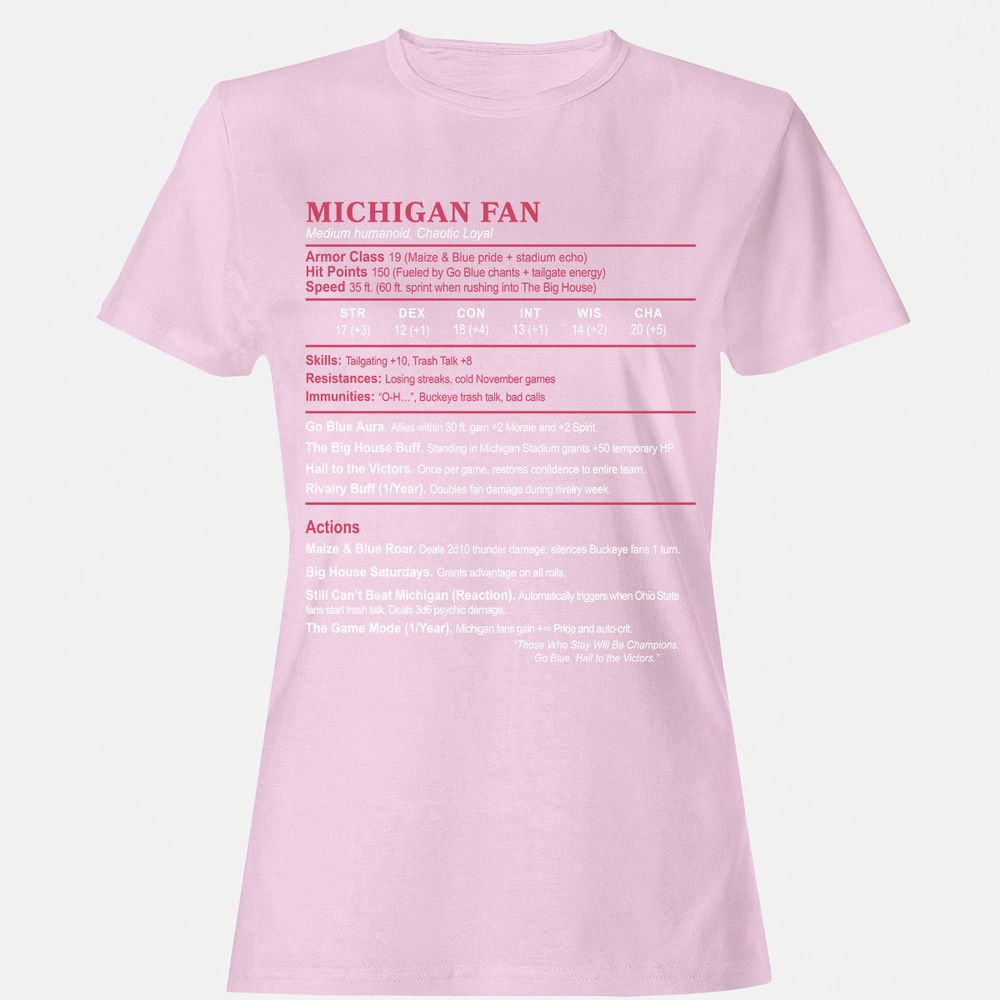 MICHIGAN FAN Women's T-Shirt - Light Pink - 9