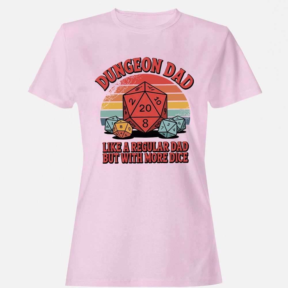 Dungeon Dad With More Dice Women's T-Shirt - Light Pink - 9