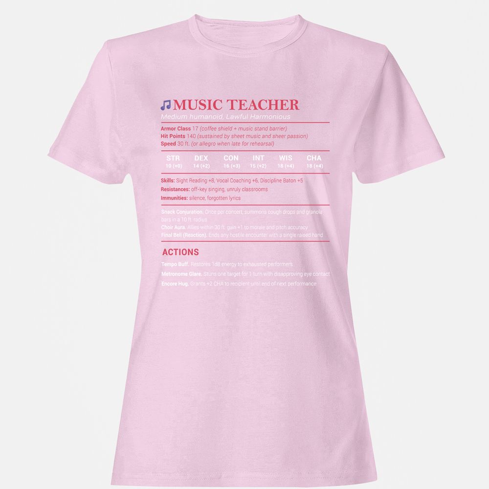 Music Teacher Women's T-Shirt - Light Pink - 9