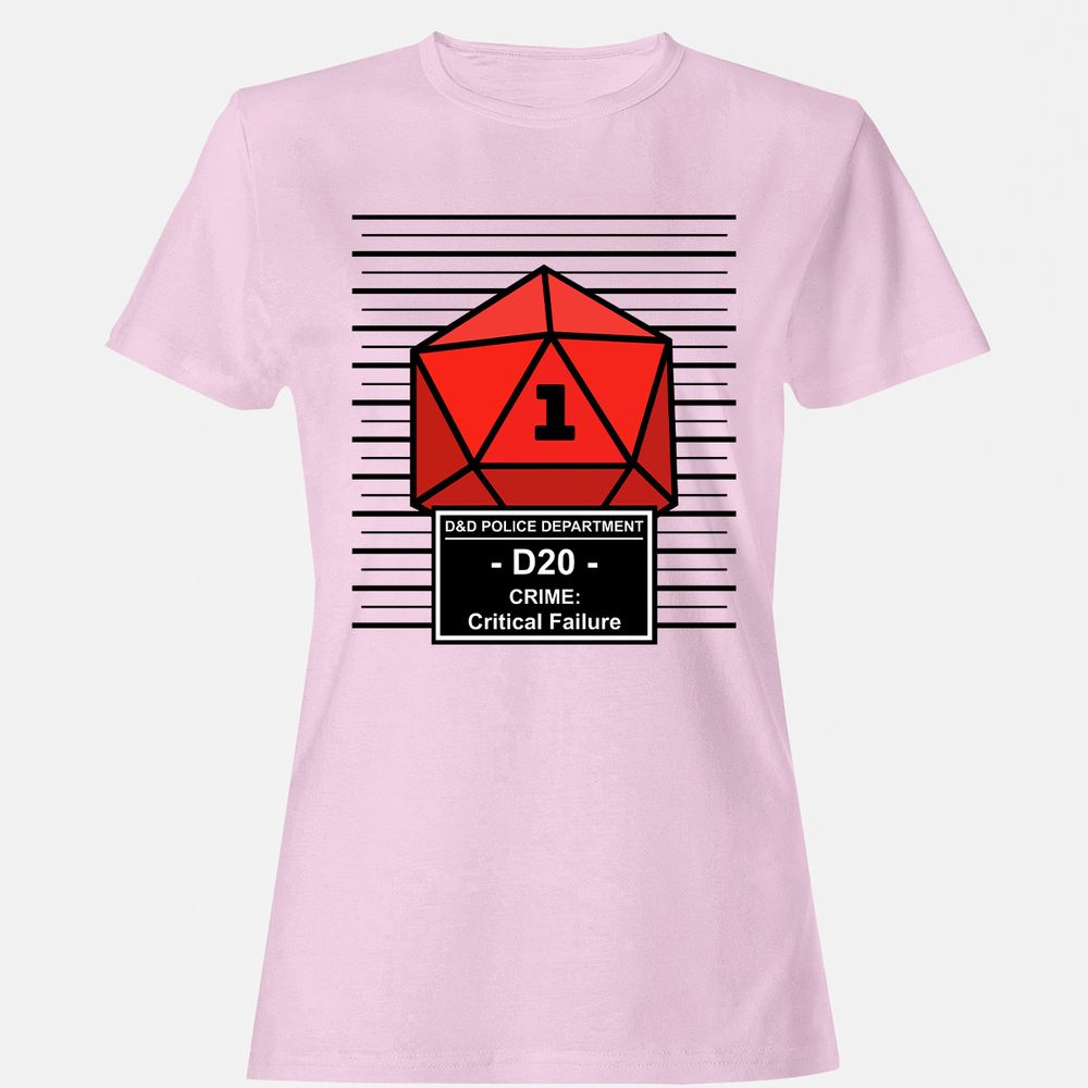 D20 Arrested For Critical Failure Women's T-Shirt - Light Pink - 9