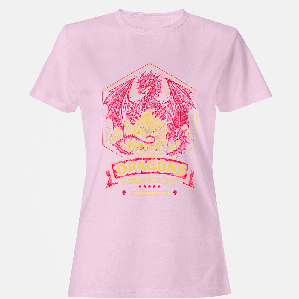 Fantasy Dragon With Dice - Light Pink - 9