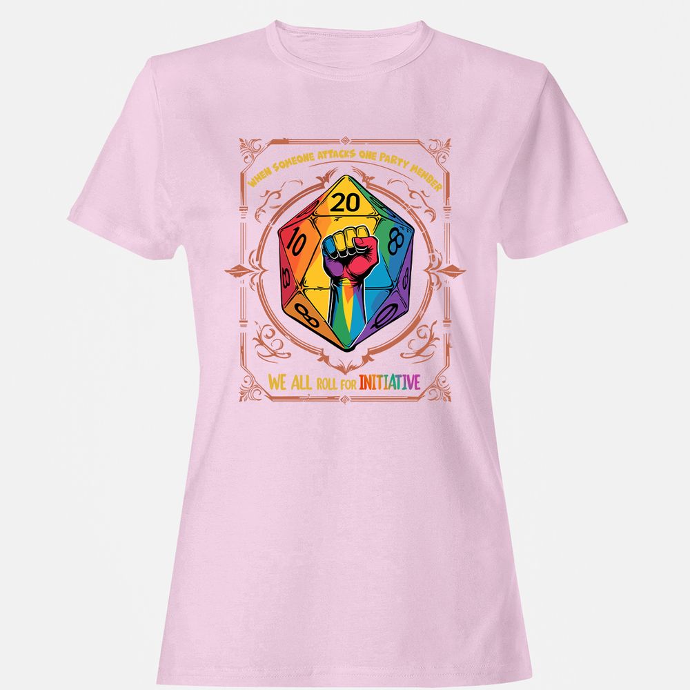 Roll For Initiative Women's T-Shirt - Light Pink - 9