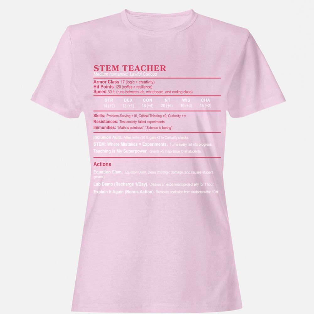 STEM TEACHER Women's T-Shirt - Light Pink - 9