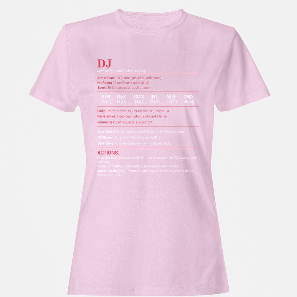 DJ Stats Women's T-Shirt - Light Pink - 9