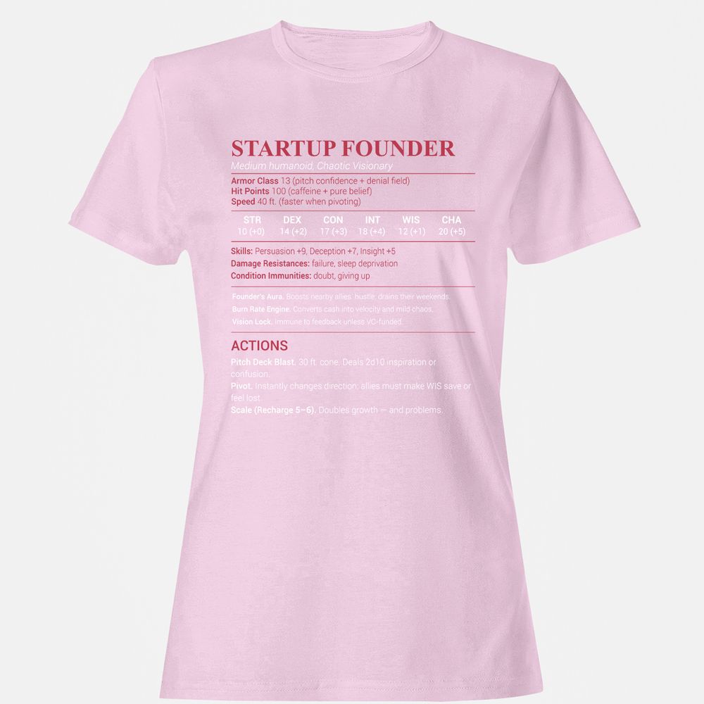 Startup Founder Women's T-Shirt - Light Pink - 9