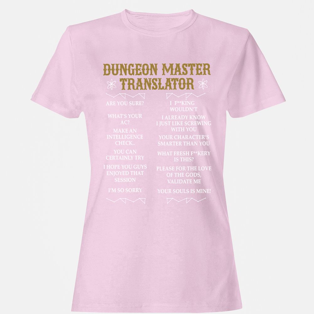 Dungeon Master Translator Women's T-Shirt - Light Pink - 9