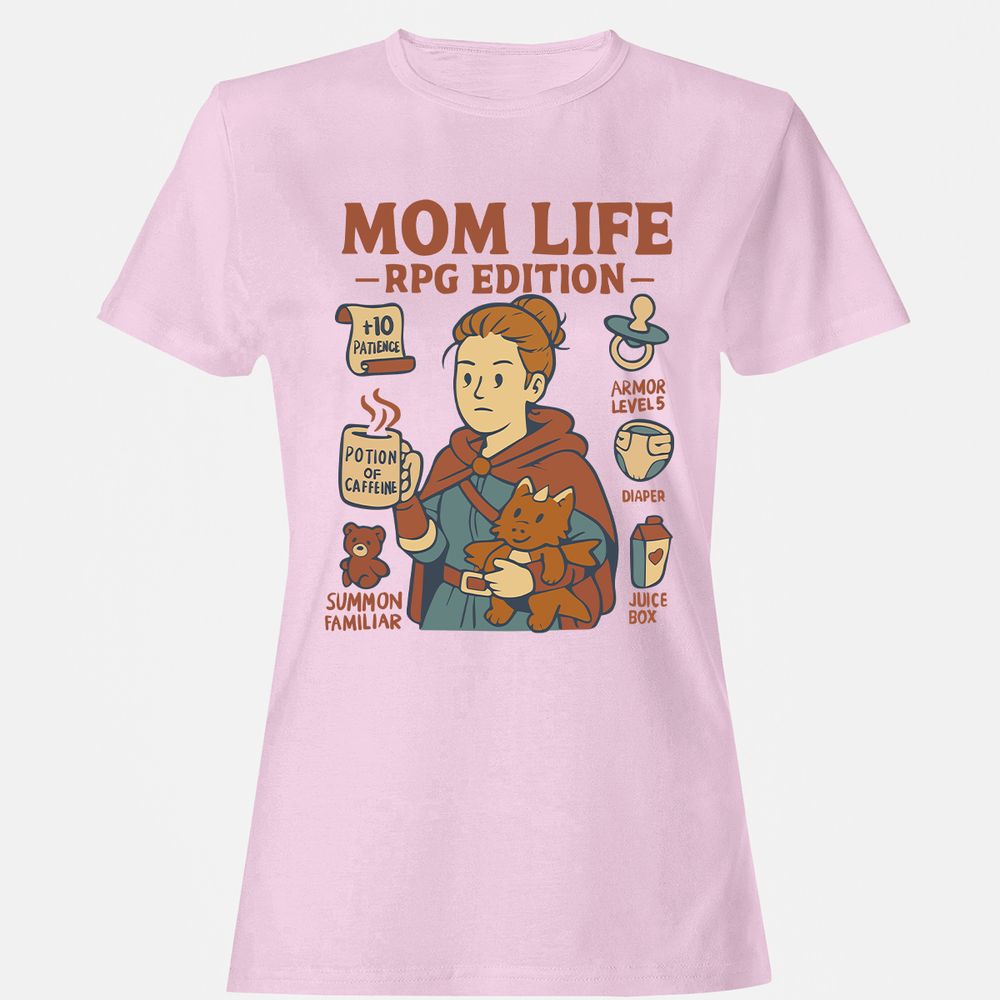 Mom Life RPG Edition Women's T-Shirt - Light Pink - 9