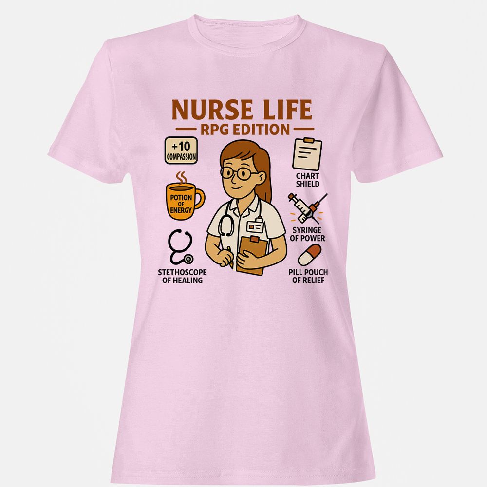 Nurse Life RPG Edition Women's T-Shirt - Light Pink - 9