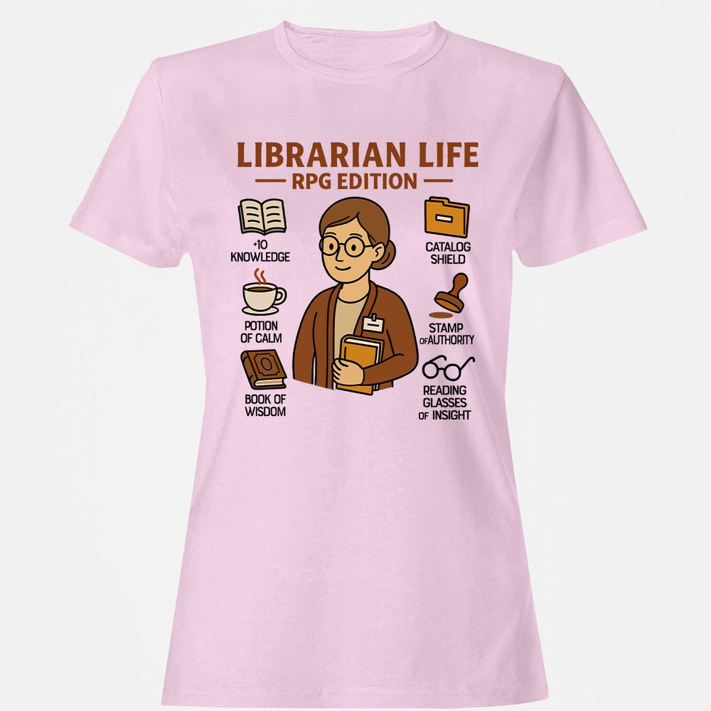 Librarian Life RPG Edition Women's T-Shirt - Light Pink - 9