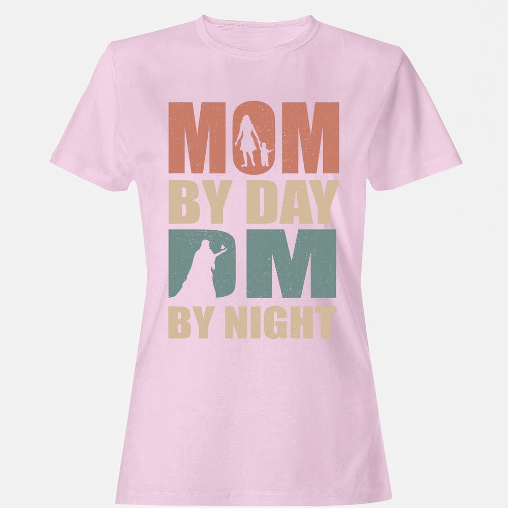 Mom By Day DM By Night Women's T-Shirt - Light Pink - 9