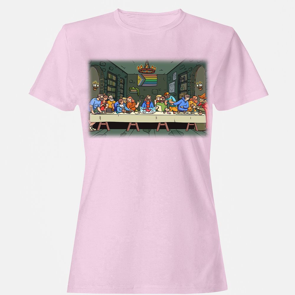 DnD Characters Pride Themed The Last Supper Shirt Women's T-Shirt - Light Pink - 9