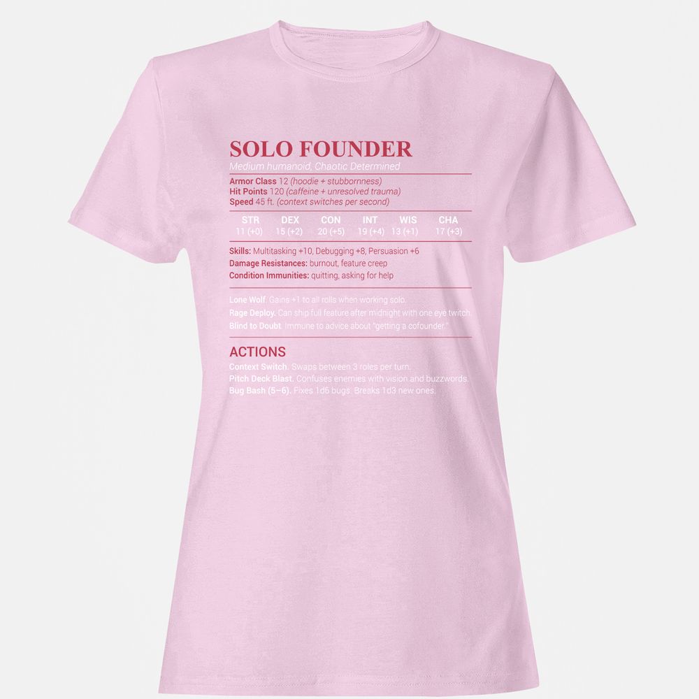 Solo Founder Women's T-Shirt - Light Pink - 9