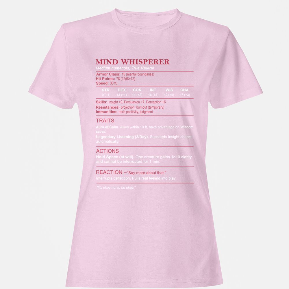 Therapist Stats Women's T-Shirt - Light Pink - 9