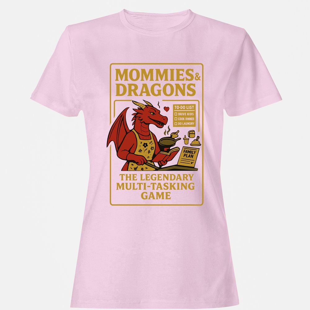 Mommies & Dragons Women's T-Shirt - Light Pink - 9