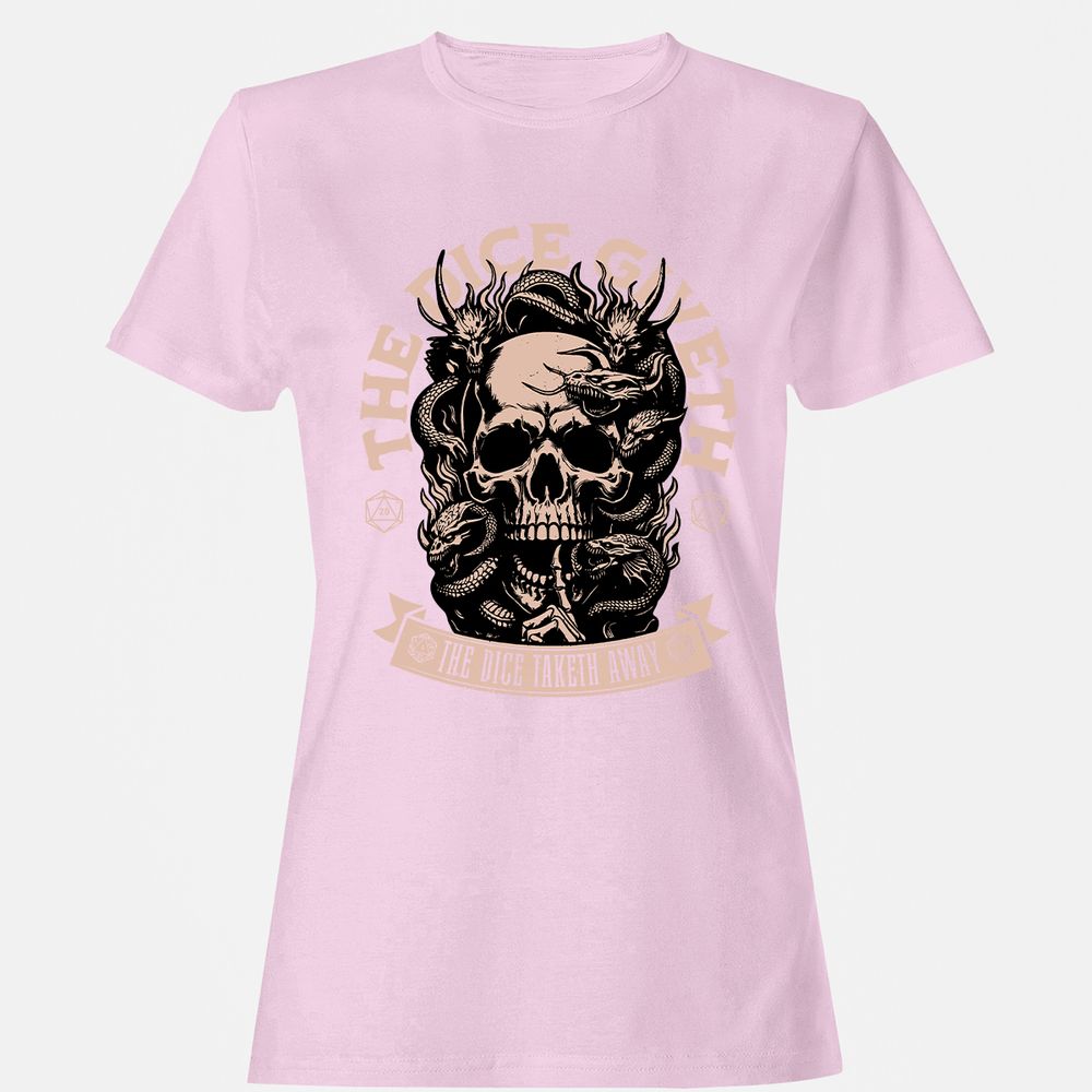 The Dice Giveth The Dice Taketh Away Women's T-Shirt - Light Pink - 9
