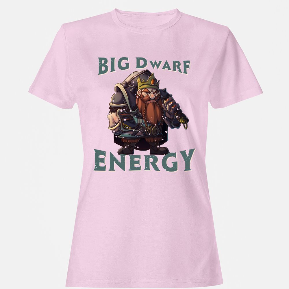 Big Dwarf Energy Women's T-Shirt - Light Pink - 9