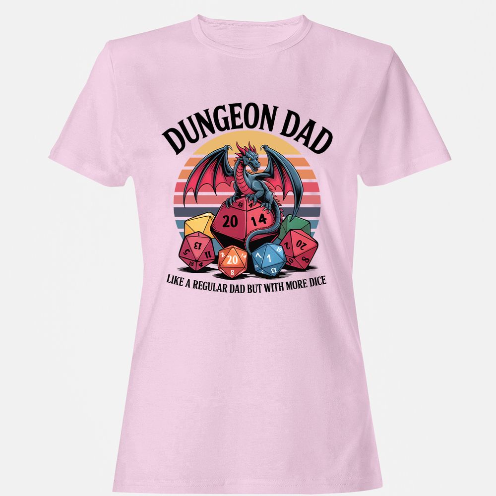 Dungeon Dad With More Dice Women's T-Shirt - Light Pink - 9