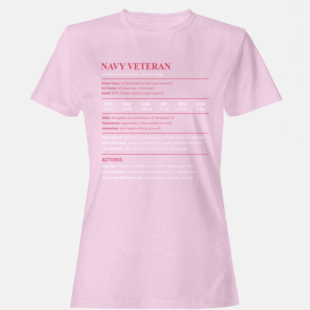 Navy Veteran Women's T-Shirt - Light Pink - 9