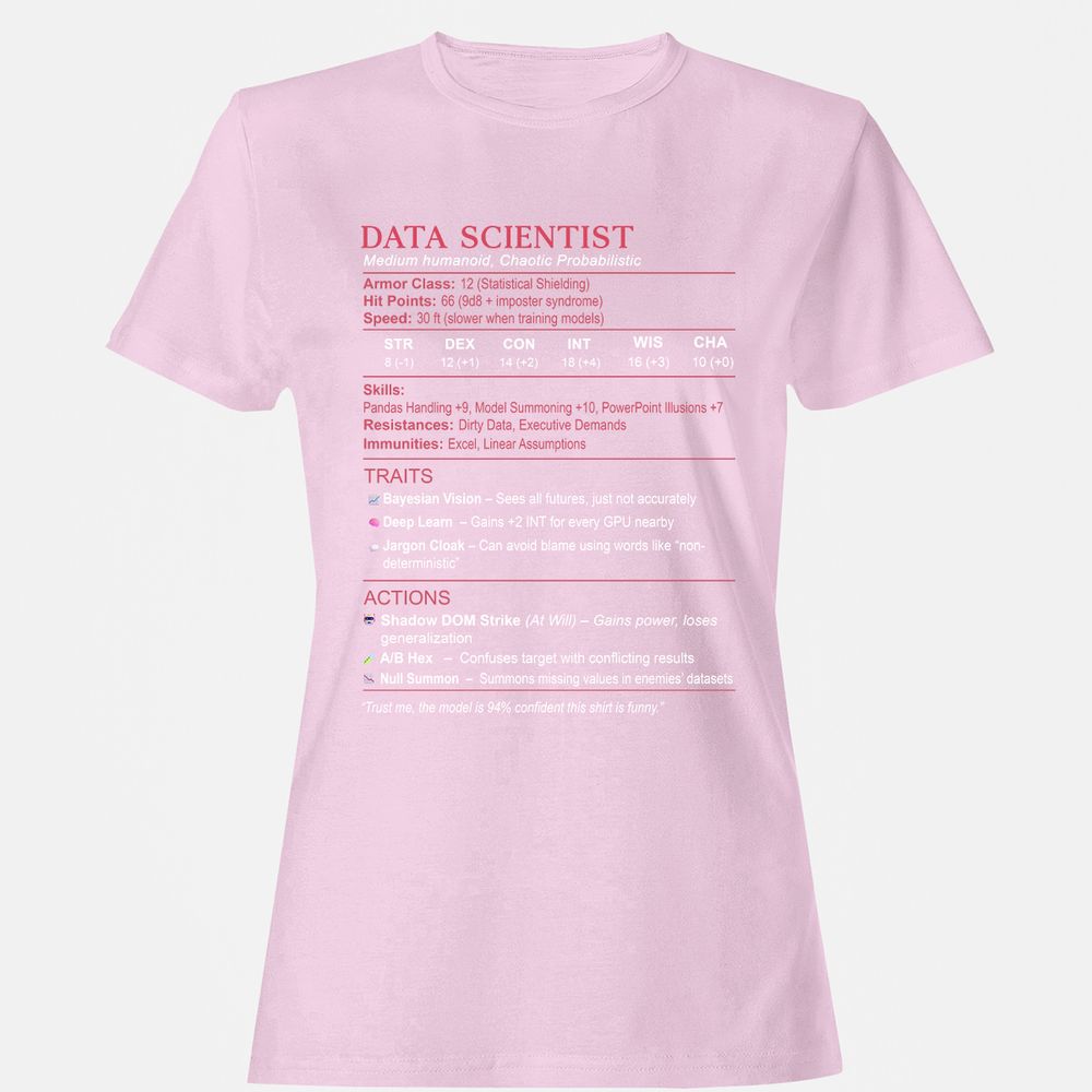 Data Scientist Stats Women's T-Shirt - Light Pink - 9