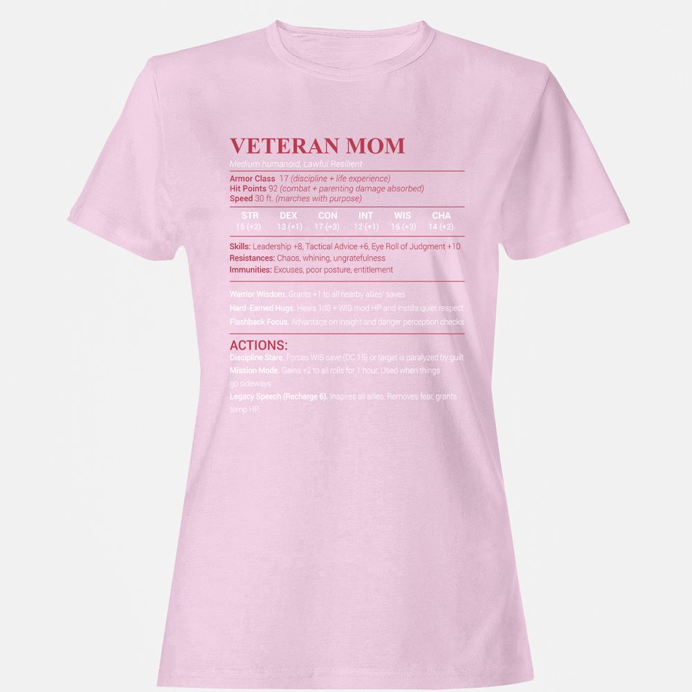 Veteran Mom Women's T-Shirt - Light Pink - 9