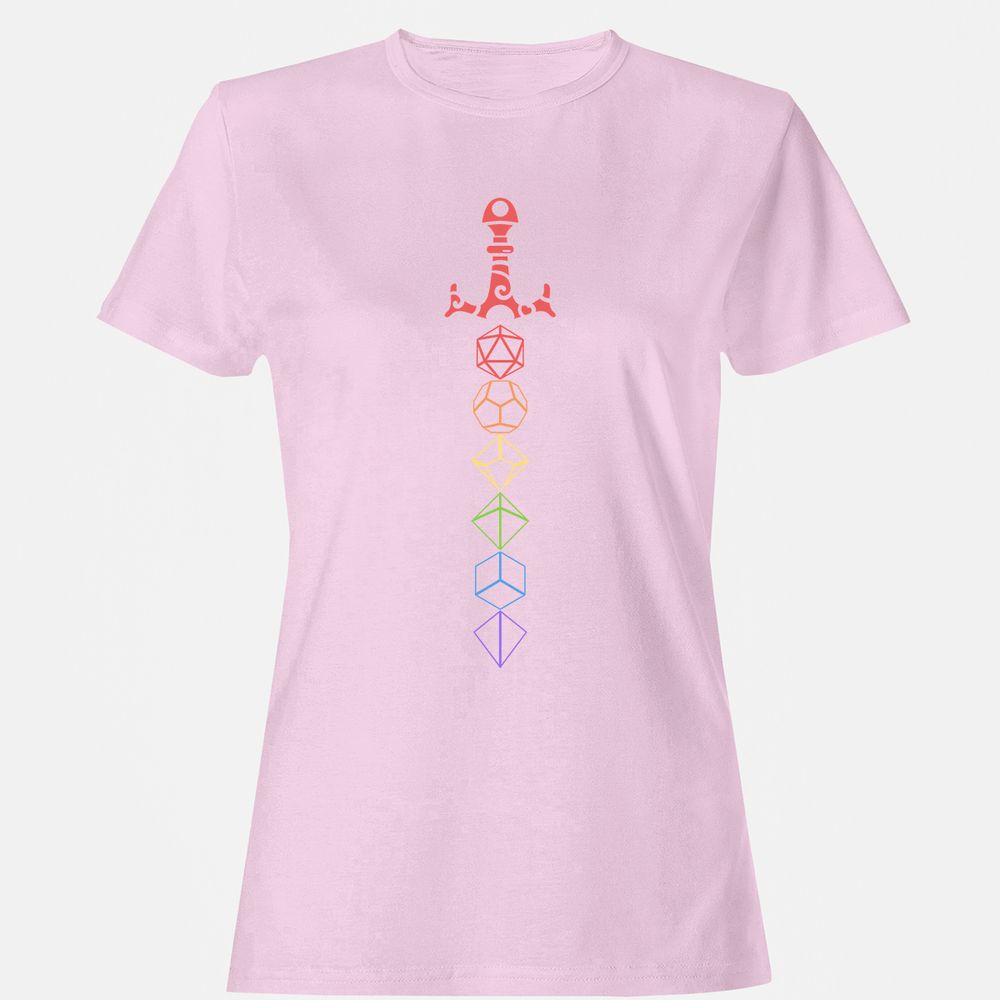 Rainbow Dice Sword LGBT Women's T-Shirt - Light Pink - 9