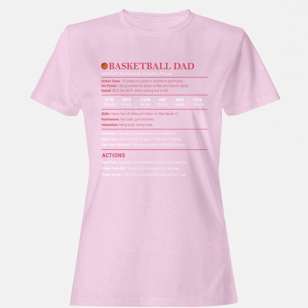 Basketball Dad Women's T-Shirt - Light Pink - 9