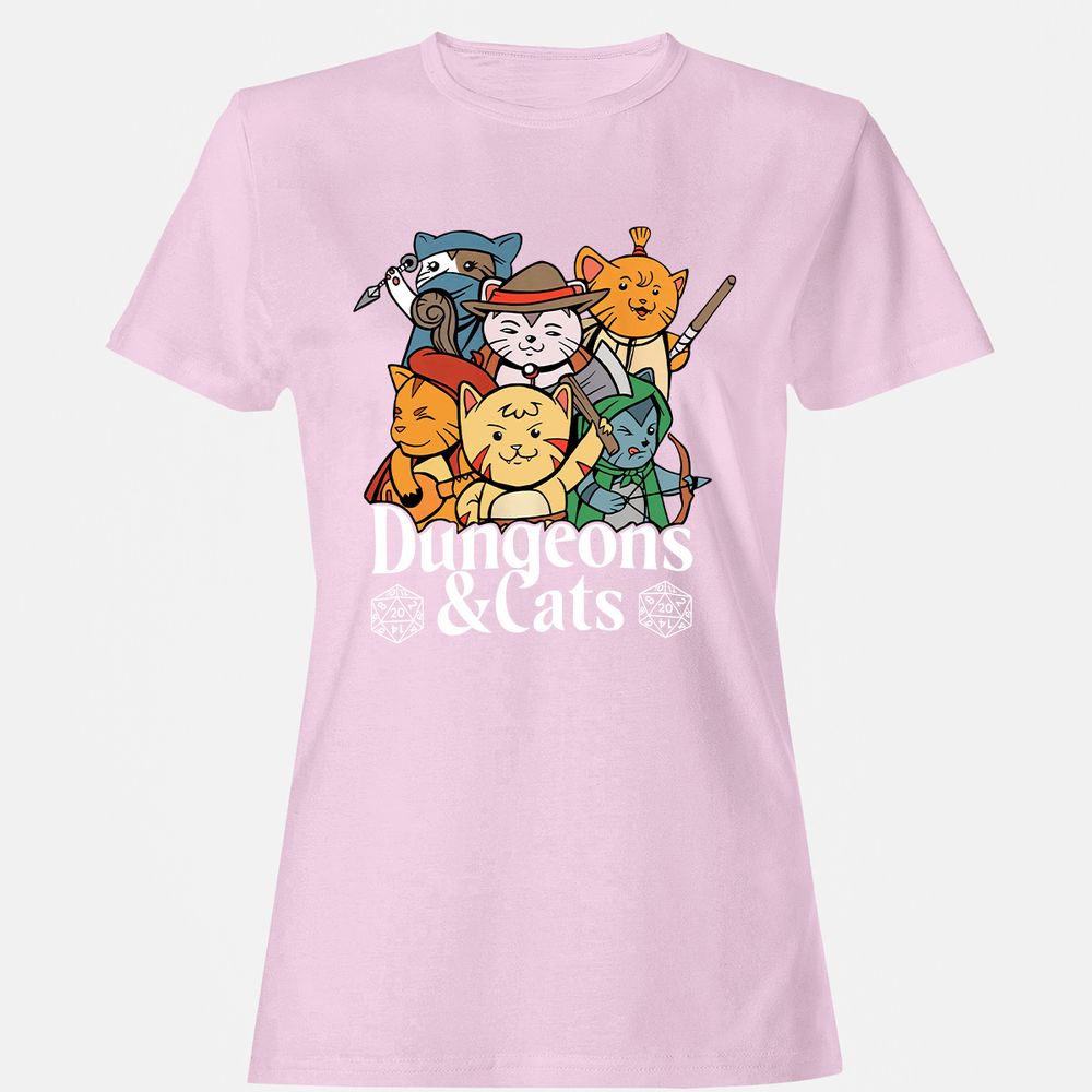 Dungeons & Cats Women's T-Shirt - Light Pink - 9