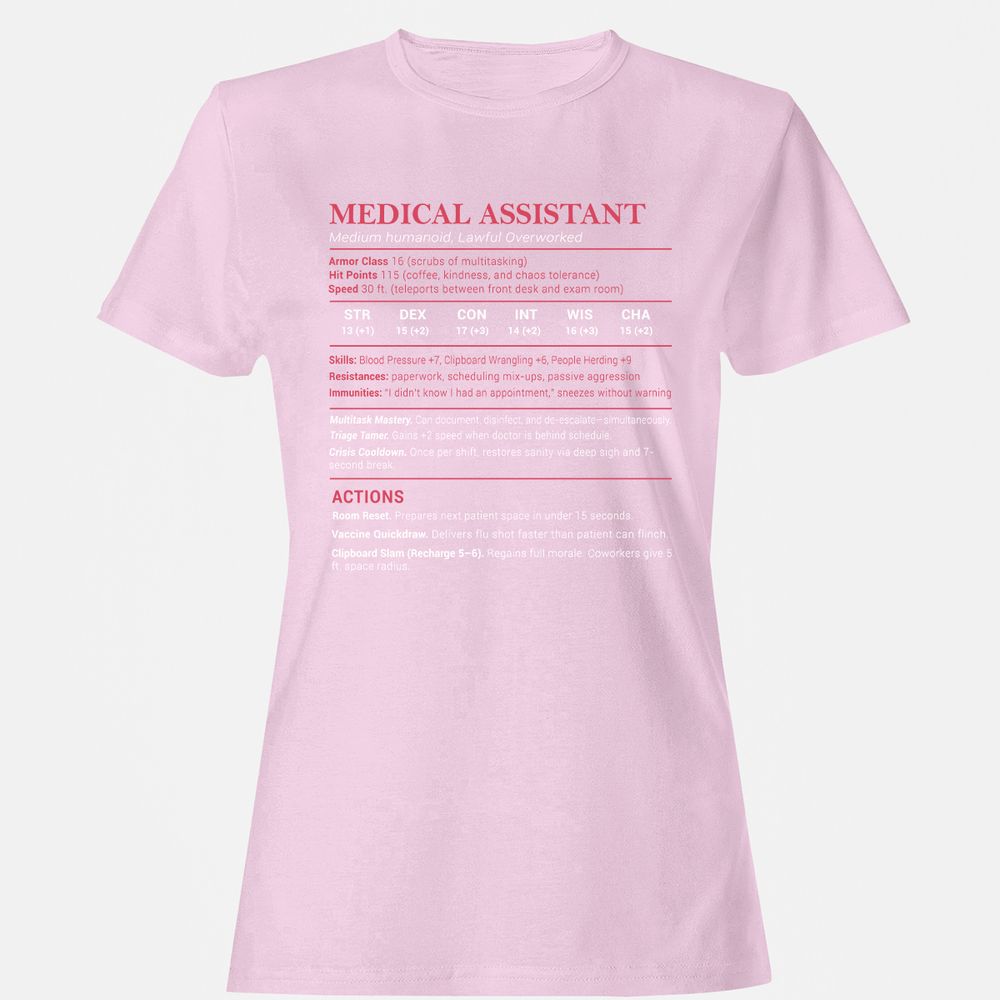 Medical Assistant Stats Women's T-Shirt - Light Pink - 9