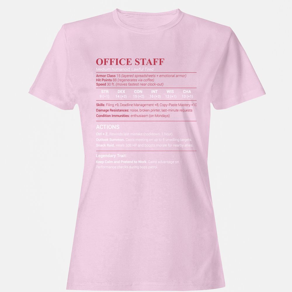 Office Staff Women's T-Shirt - Light Pink - 9