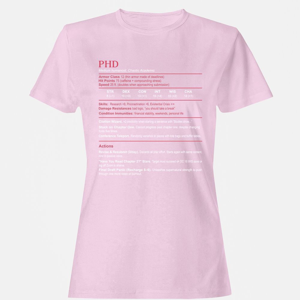 PhD Stats Women's T-Shirt - Light Pink - 9