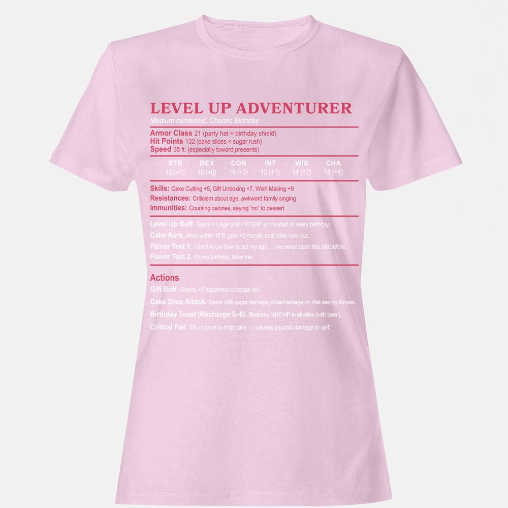 Level Up Adventurer Women's T-Shirt - Light Pink - 9