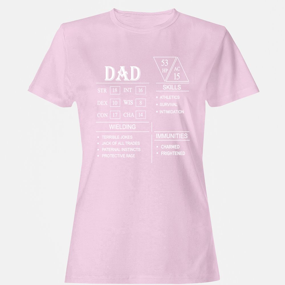 Dad Stat Block Women's T-Shirt - Light Pink - 9