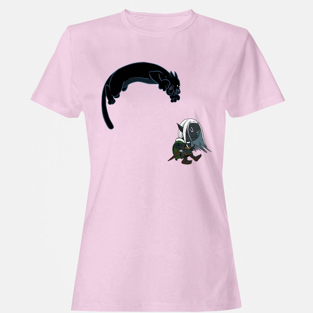 Drizzt And Guenhwyvar Women's T-Shirt - Light Pink - 9