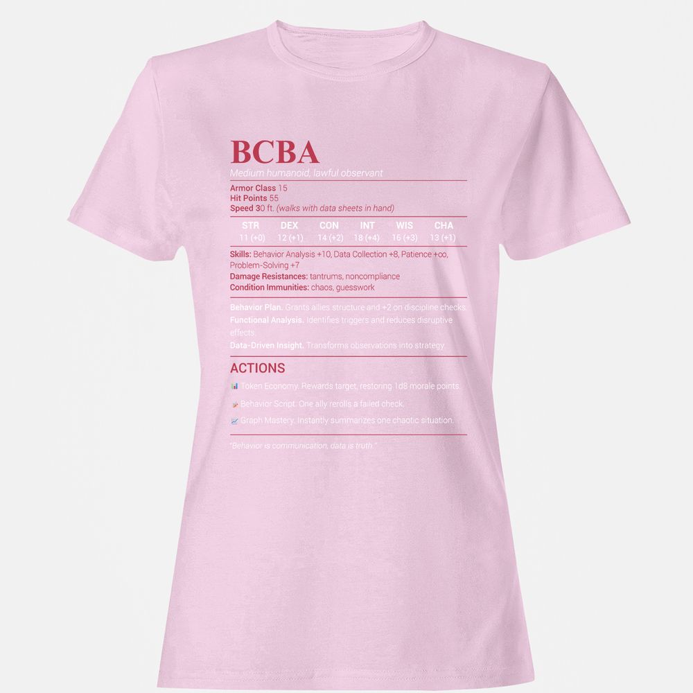 BCBA Women's T-Shirt - Light Pink - 9