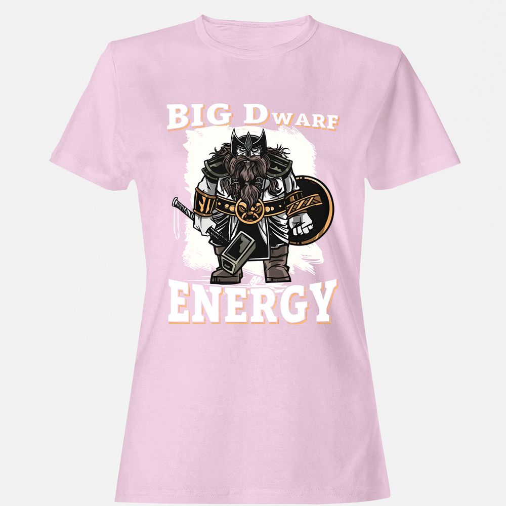 Big Dwarf Energy Women's T-Shirt - Light Pink - 9