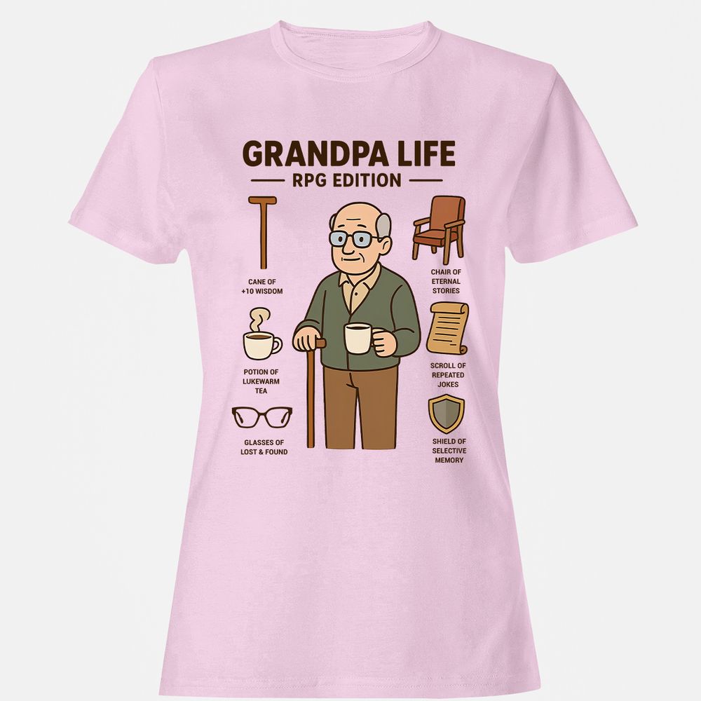 Grandpa Life RPG Edition Women's T-Shirt - Light Pink - 9