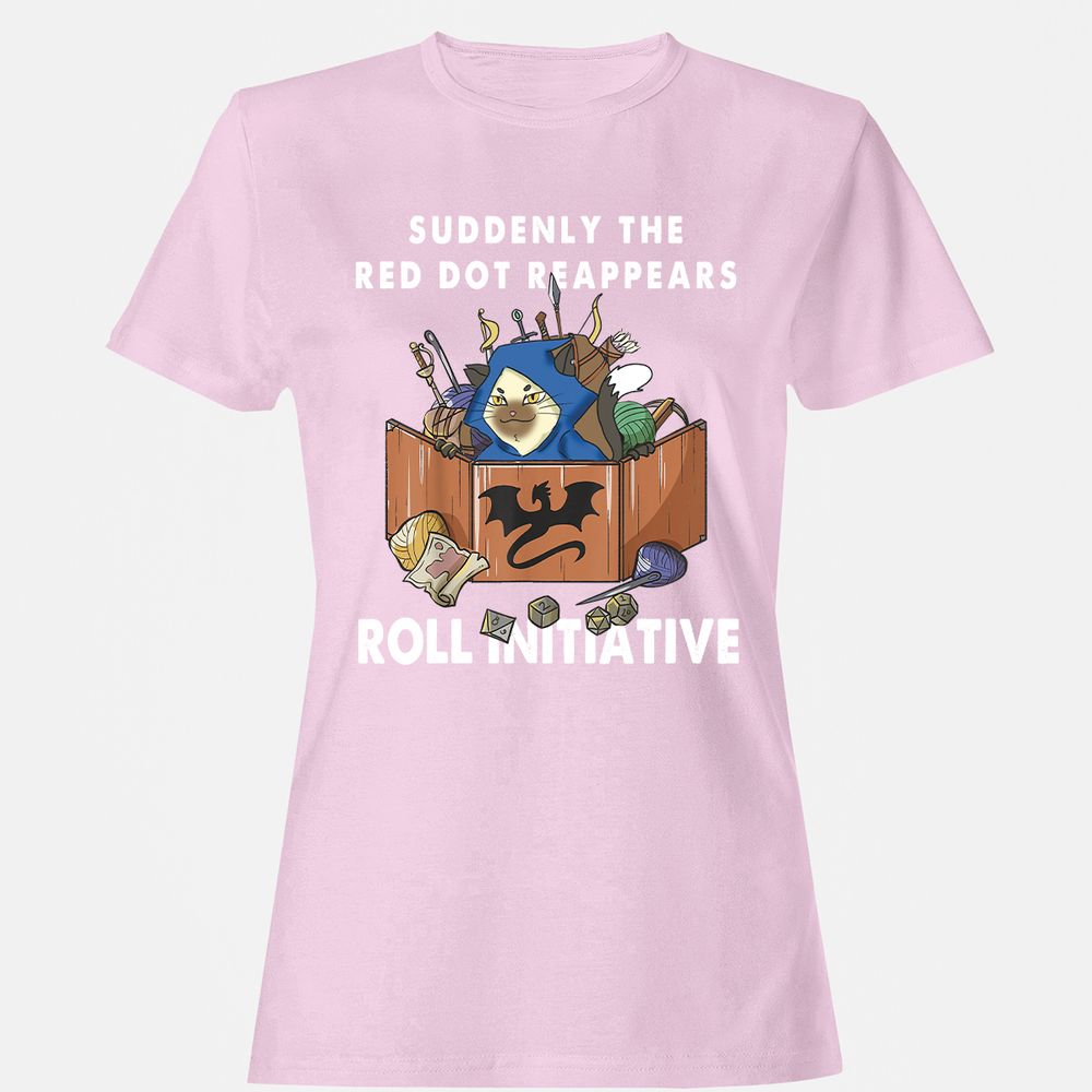 Suddenly The Red Dot Reappears Roll Initiative Women's T-Shirt - Light Pink - 9