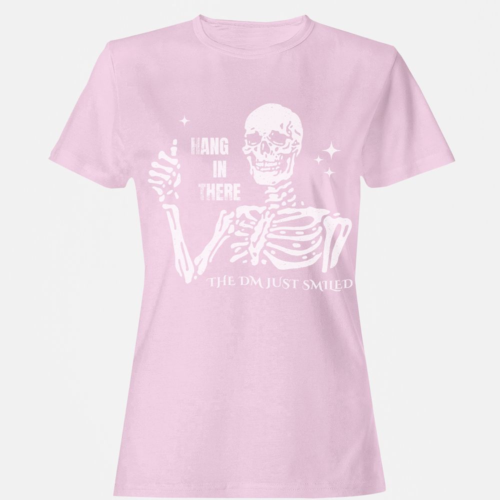 Hang In There – The DM Just Smiled Skeleton - Light Pink - 9