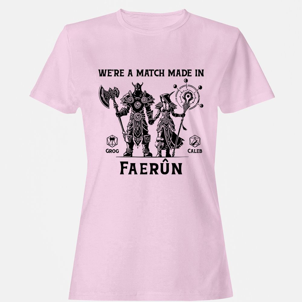 Custom DnD Class Couple Women's T-Shirt - Light Pink - 9