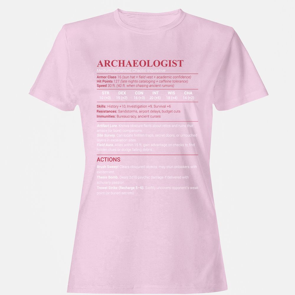 ARCHAEOLOGIST Women's T-Shirt - Light Pink - 9