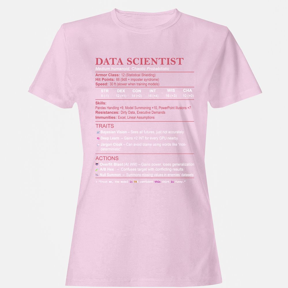 Data Scientist Stats Women's T-Shirt - Light Pink - 9